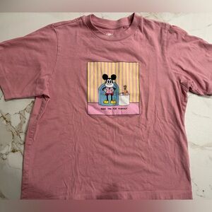 Uniqlo UT Disney Esther Bunny Mickey Graphic Tee Pink |Size Small | Kawaii